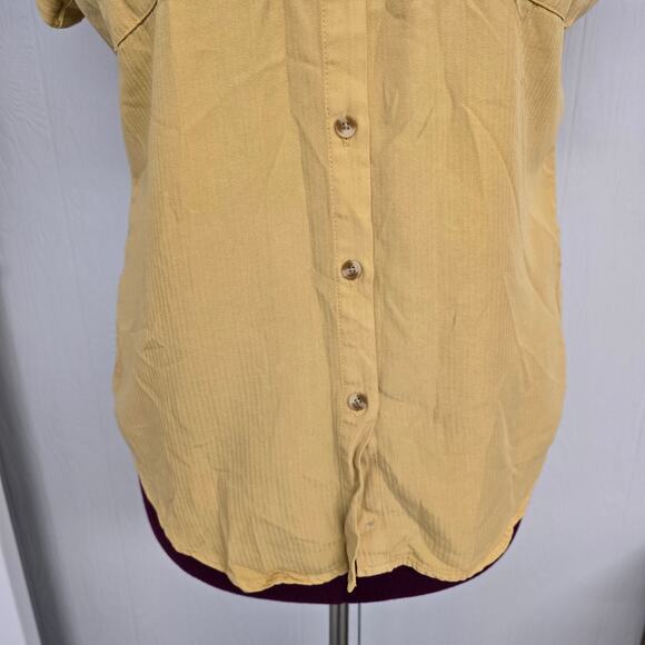 NEW NWT Women's Thread and Supply Golden Yellow Lyocell Button Down Top | XS - Picture 5 of 12